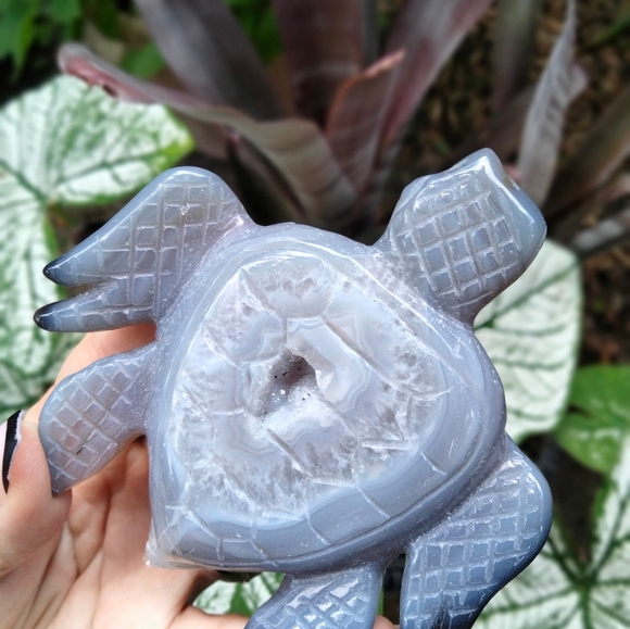 Agate Crystal Carving Sea Turtle shaped - Picture 3 of 5